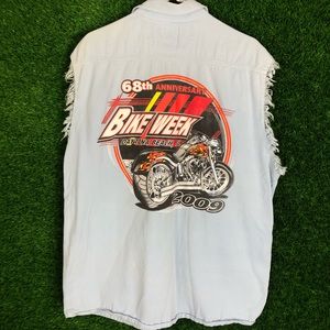 09’ Bike Week Daytona Beach 68th Anniversary Button Down Tank Top Motorcycle